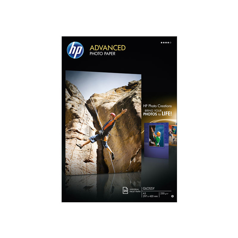 Papel fotográfico inkjet satinado A3 250g HP Advanced