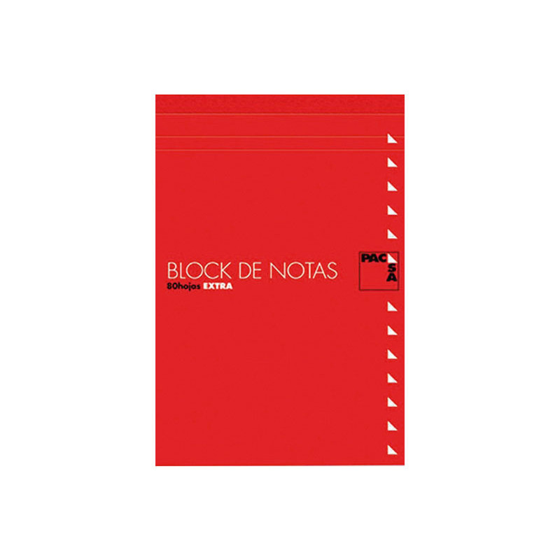 Block de notas perforado A7 Pacsa 60 g Cuadro 4mm 80 hojas Tapa Cartón Plastificado