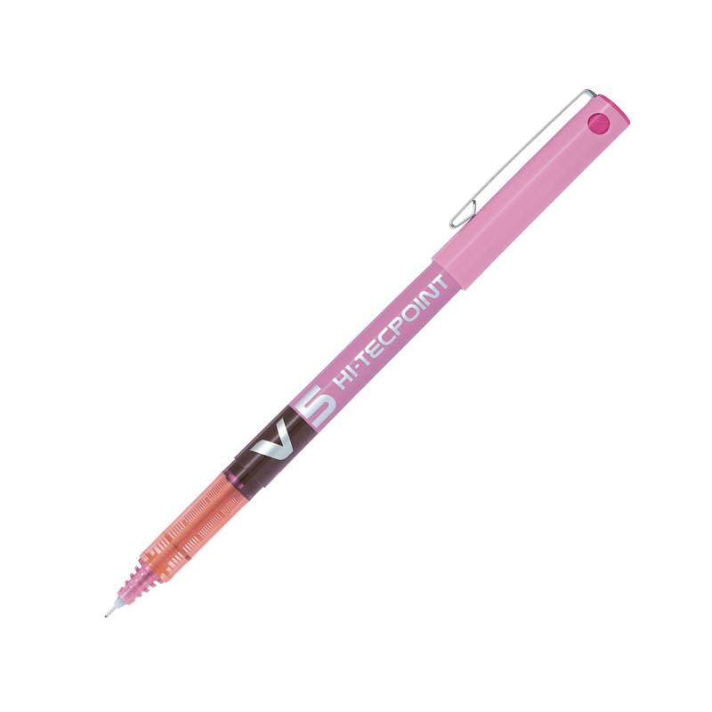 Bolígrafo Roller Pilot V5 Rosa Punta Fina