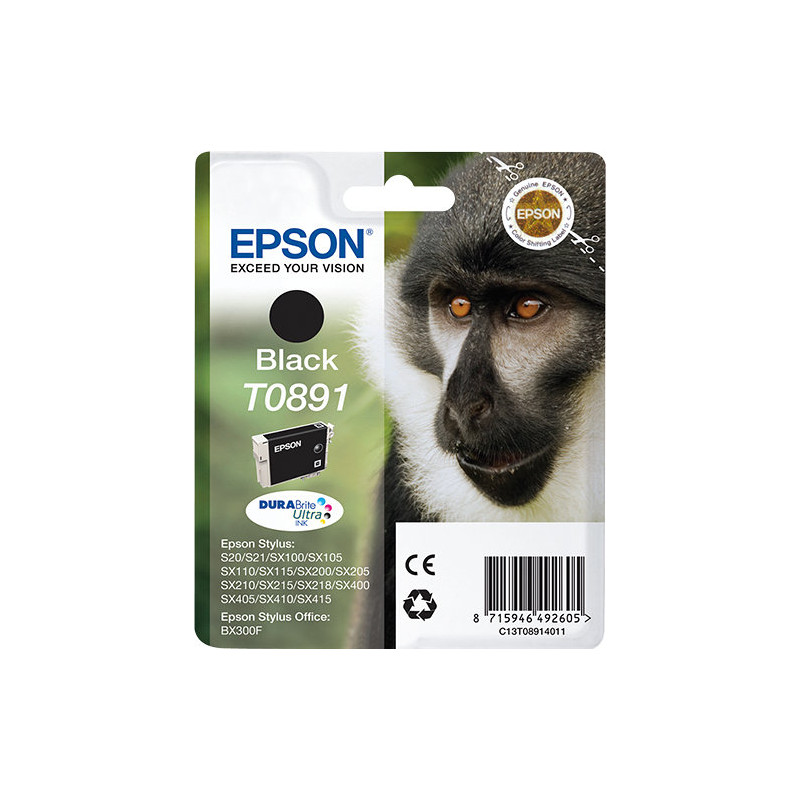Cartucho inkjet Epson T0891 Negro 5,8 ml