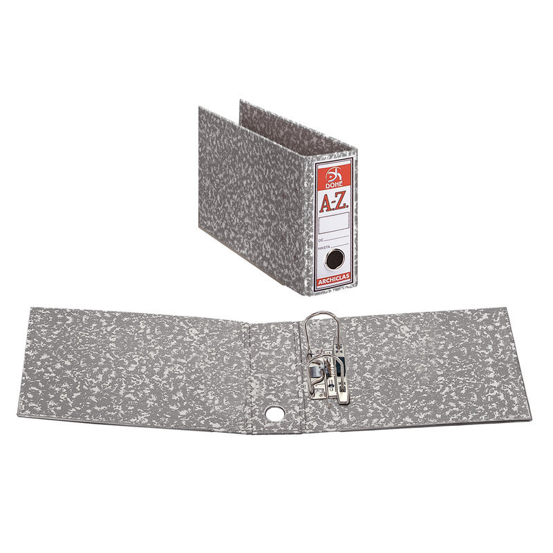 Archivadores de palanca Jaspeado gris Cuarto apaisado Lomo 75 mm