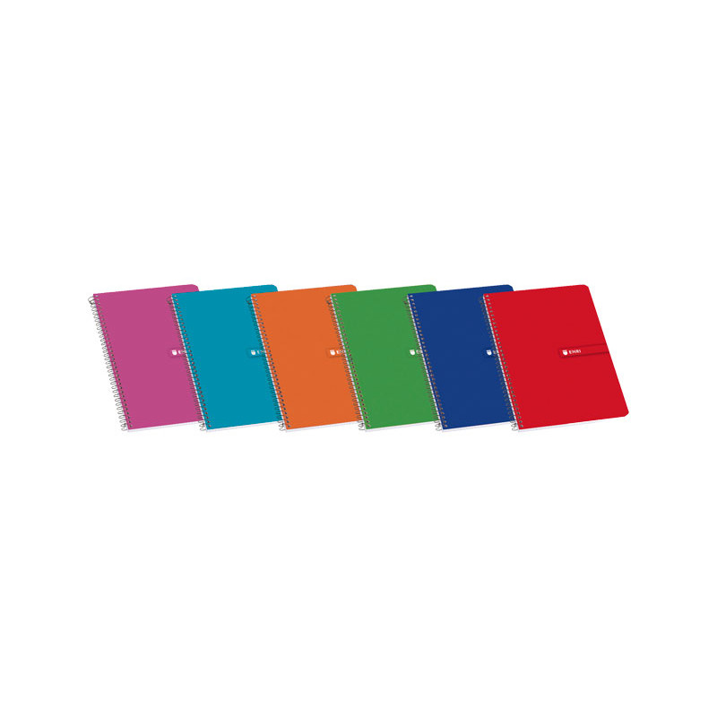 Cuaderno Espiral apaisado 12ª Enri 60 g Cuadro 4mm 82 hojas Tapa blanda
