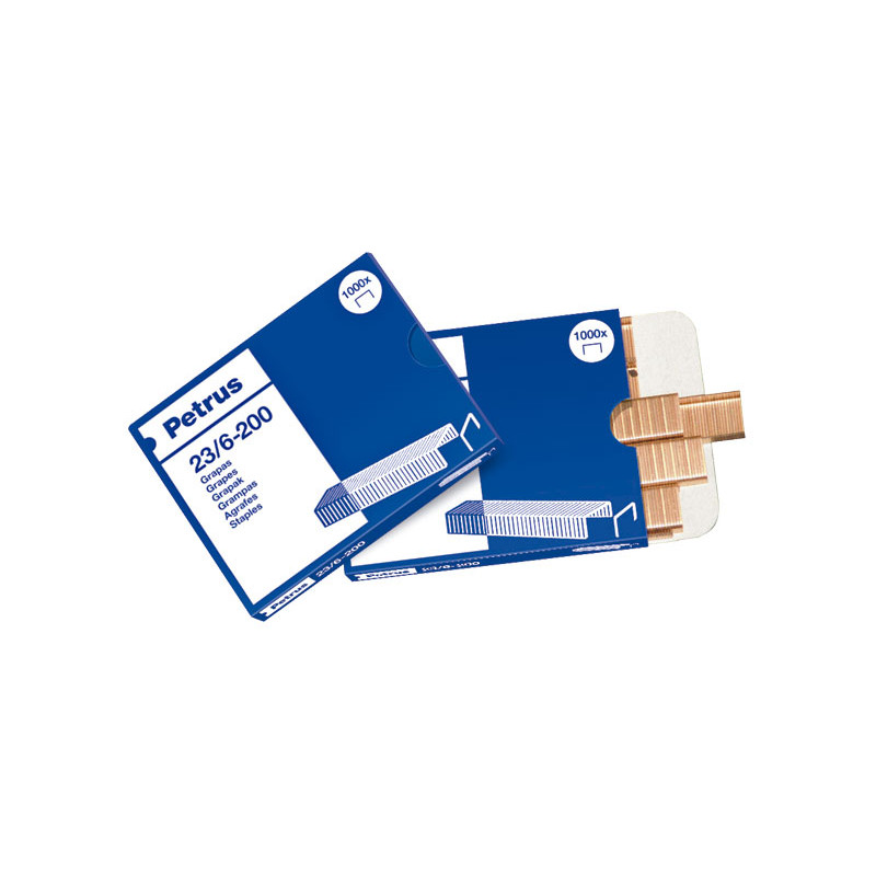 Grapas Cobreadas para gruesos Petrus 23/6 (Caja de 1000)